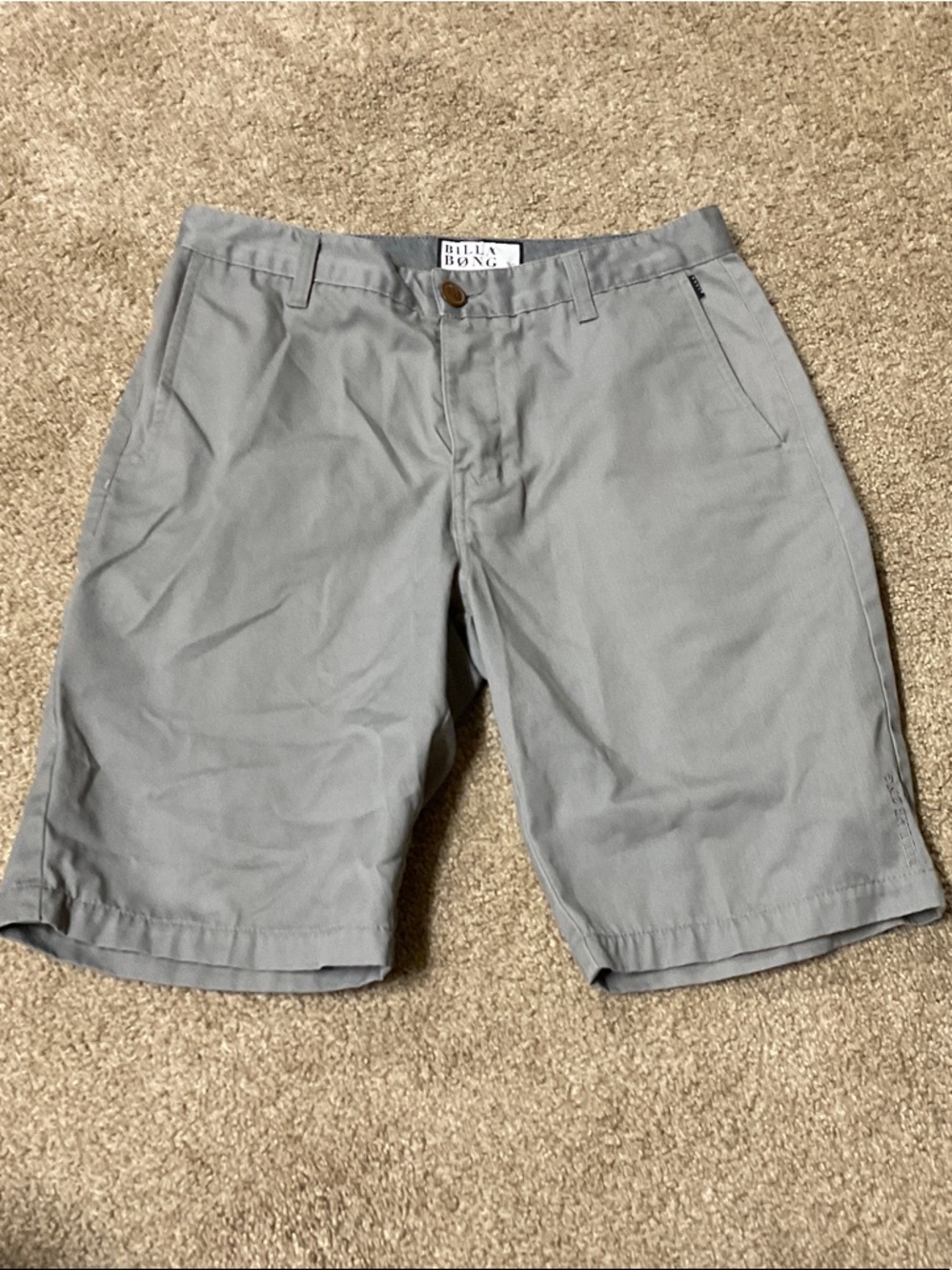 Billabong Men's Light Gray Flat Front Shorts